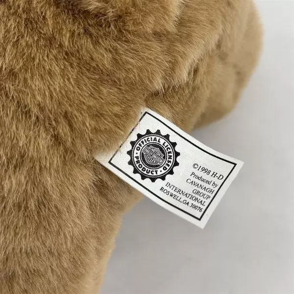 1998 Harley Davidson Christmas Brown Plush Teddy Bear With Bandana 10"