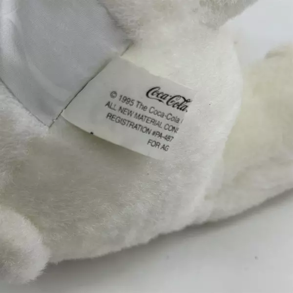 Vintage 1995 Coca-Cola Polar Bear Stuffed Animal Plush 7 "