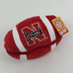 Nebraska Huskers 7" Plush Football Pouch Zippered With Teddy Bear Cornhuskers