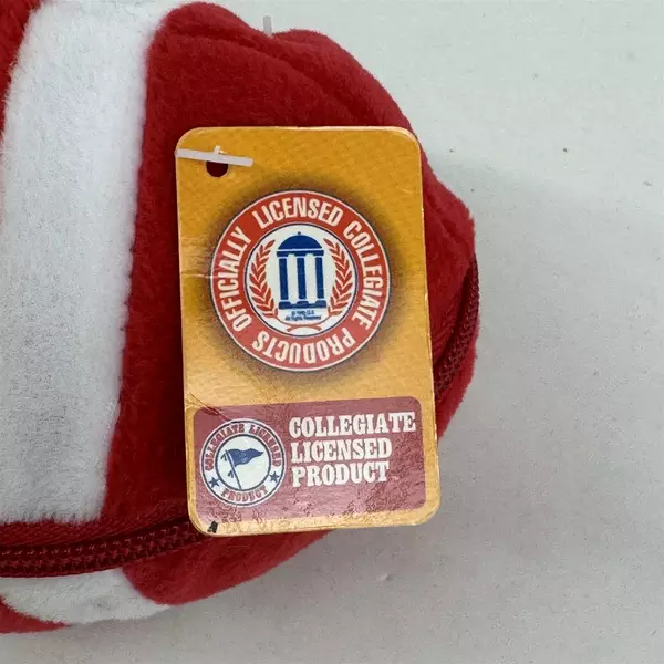 Nebraska Huskers 7" Plush Football Pouch Zippered With Teddy Bear Cornhuskers