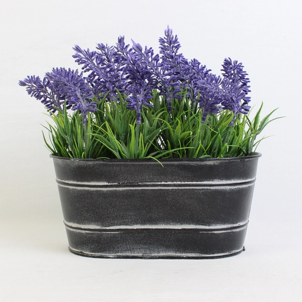 Rustic Artificial Potted Lavender Plant Seasonal Springtime Decor 8"