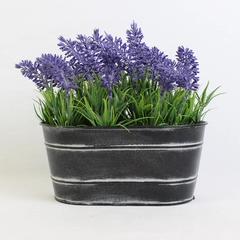 Rustic Artificial Potted Lavender Plant Seasonal Springtime Decor 8"