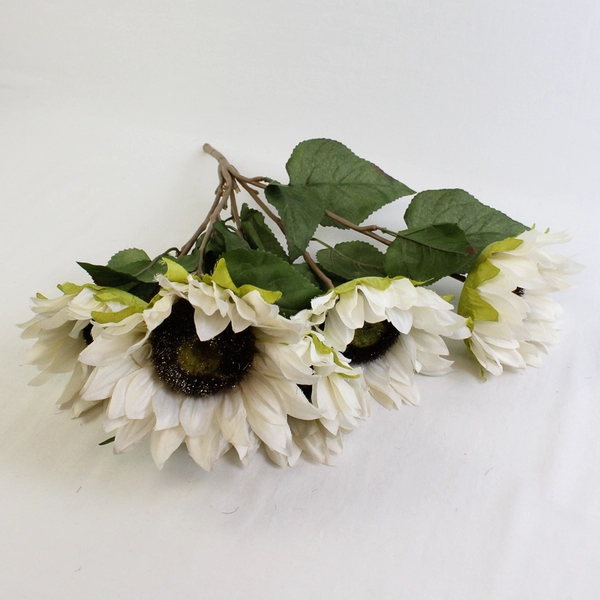 Lot of 3 Springtime Decorative Artificial Flower Bouquets White Yellow Pink