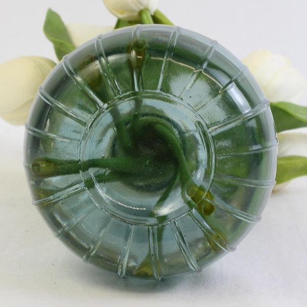 Springtime Artificial White Tulip Floral Arrangement In Glass Vase 9"