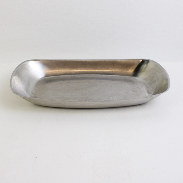 Vintage Stainless Steel Serving Tray 12" FLAWED