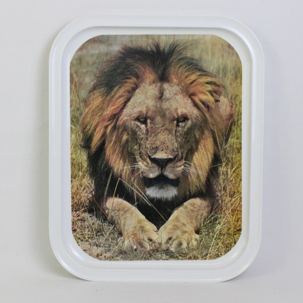 Vintage Sapra Studio Nairobi Lion Melamine Tray 13.5"