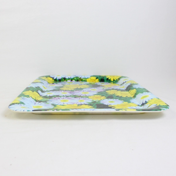 Yellow and Blue Daisy Melamine Tray 11.5" x 16"