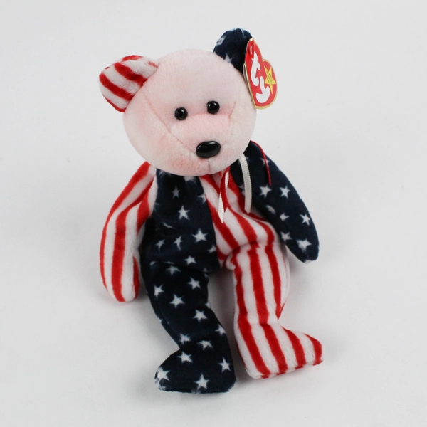 Lot Of 3 TY Beanie Babies Spangle 1999 Red/White/Blue Bear Plush With Tag