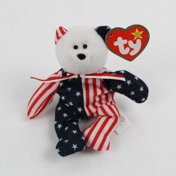 Lot Of 3 TY Beanie Babies Spangle 1999 Red/White/Blue Bear Plush With Tag