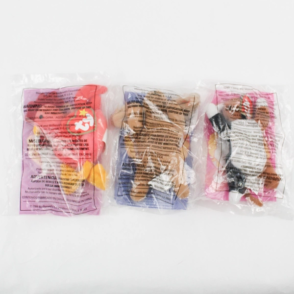 Lot Of 9 McDonalds Meal Toys: 8 Ty Teenie Beanie Babies Sealed & Timon Lion King