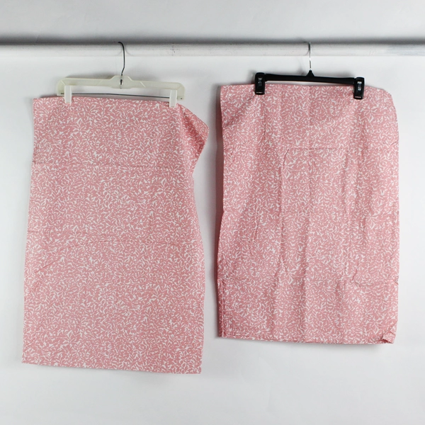 Lot of 2 IKEA Rosenmyrten Pillowcases Queen 29" x 19.5" Pink White