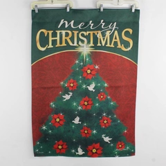 Carson Merry Christmas Flag, 28 X 39 Double Sided, Poinsettias and Doves