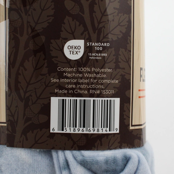 Pine Creek Fleece Throw Blanket Blue Snowflake Pattern 46" x 63"