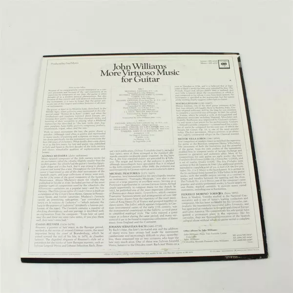 John Williams More Virtuoso Music for Guitar Classical Vinyl LP