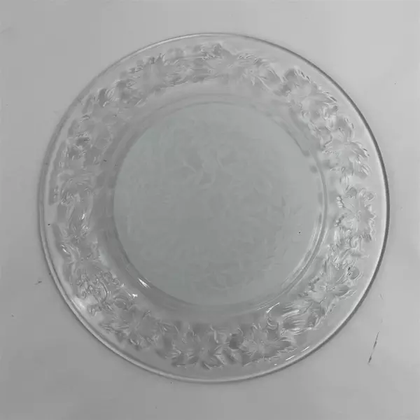 Lot Of 2 Princess House Fantasia Pattern Clear Glass Plates Dinner Plates