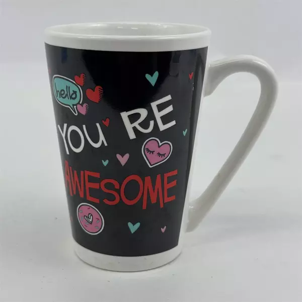 MTY International Co "Hello You're Awesome" Ceramic Mug 5.25" Tall