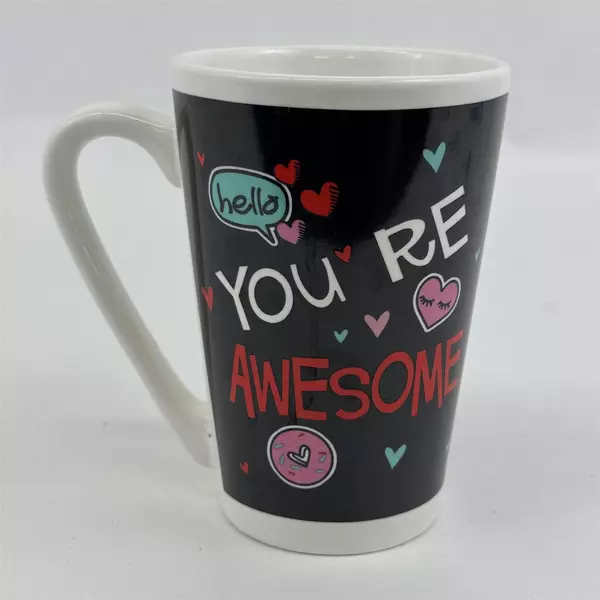 MTY International Co "Hello You're Awesome" Ceramic Mug 5.25" Tall