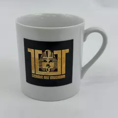 Schmid Seattle Art Museum King Tut Exhibition White Ceramic Mug 3.75" Tall