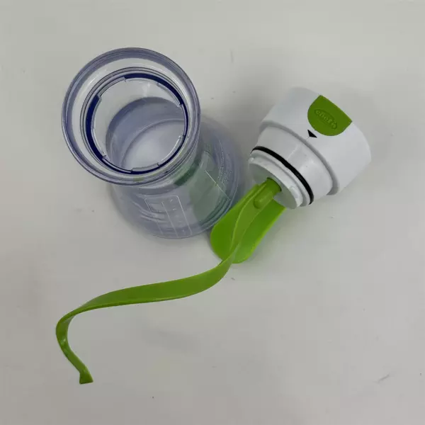 Chef'n Dressing Pour Jar Measurements Recipes Lid Green White Clear Glass