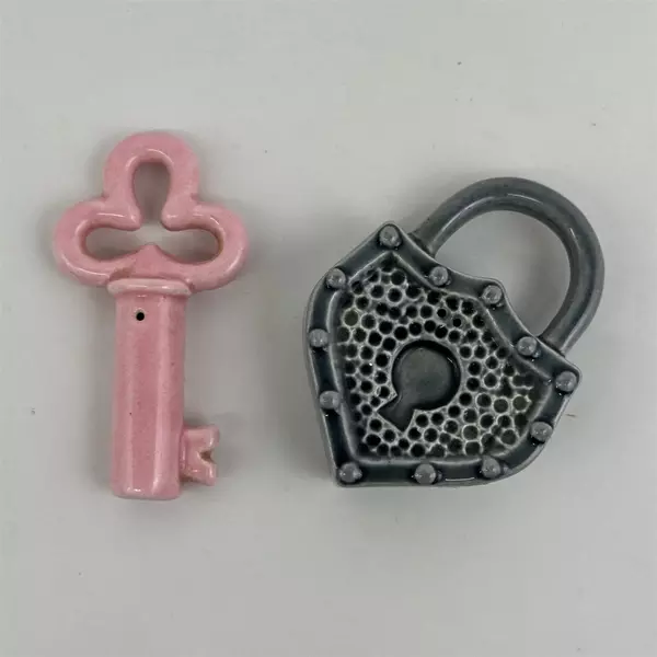 Ceramic Padlock And Key Figurines From Hobby Lobby