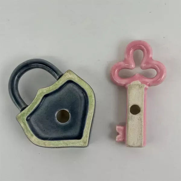 Ceramic Padlock And Key Figurines From Hobby Lobby