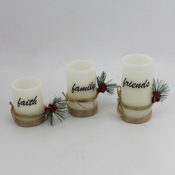Gift Essentials Battery Operated Christmas Candle Set Faith Family Friends
