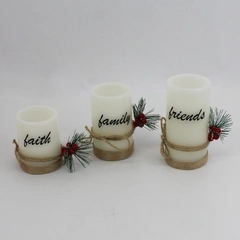 Gift Essentials Battery Operated Christmas Candle Set Faith Family Friends