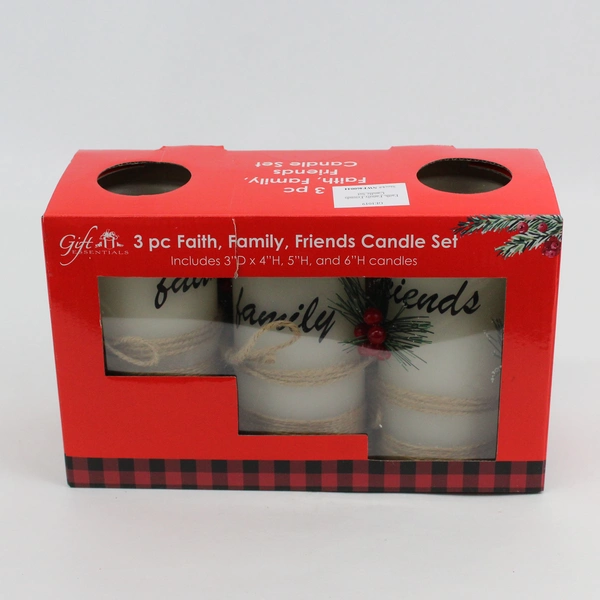 Gift Essentials Battery Operated Christmas Candle Set Faith Family Friends