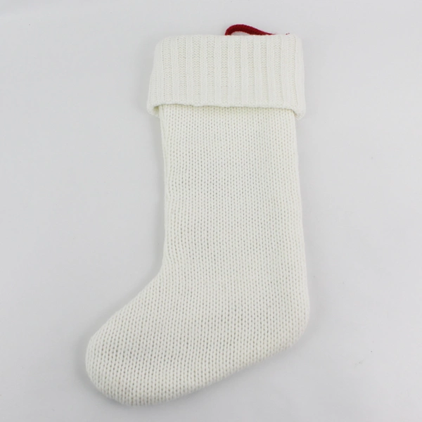 Wondershop 17.5" White Knit Christmas Stocking Monogram Red Letter "H" 
