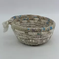 Vintage Woven Coiled  Fabric Basket 10"