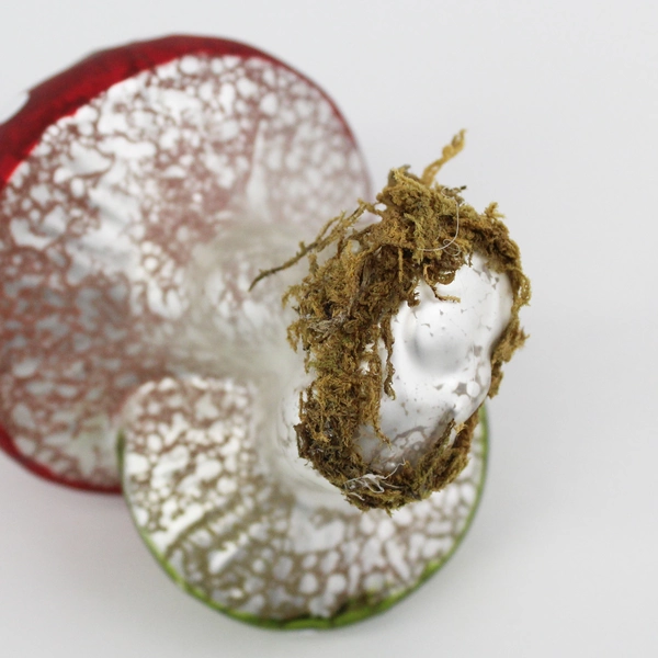 Transpac  Handcrafted Mercury Glass  Mushroom Christmas Ornament 4.5"