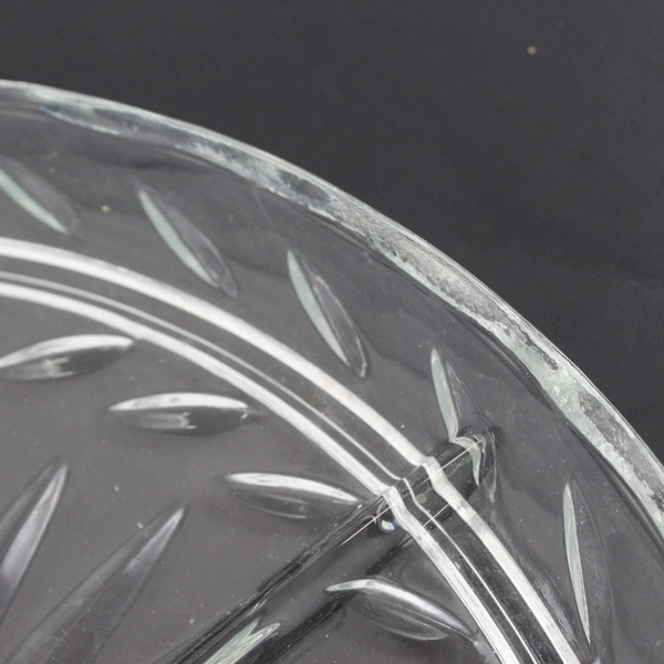 Vintage Indiana Glass Laurel Pattern Clear Divided 5 Section Platter 13.5"