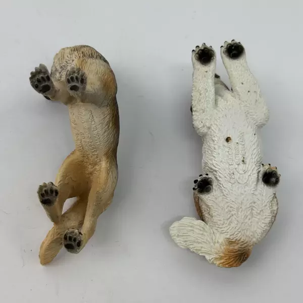 Lot of 2 Vintage Schleich Dog Figurines German Shepherd & St. Bernard