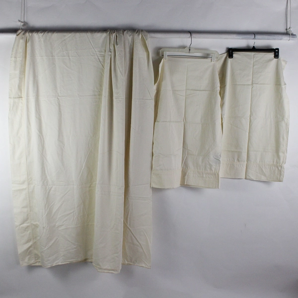 Lot Of 3 Charisma Matching Cream/Off White Flat Sheet & 2 Pillowcases Queen