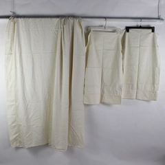 Lot Of 3 Charisma Matching Cream/Off White Flat Sheet & 2 Pillowcases Queen