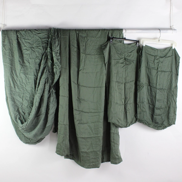 Lot Of 4 Linenwalas Solid Green Color Queen Sized Fitted, Flat, 2 Pillowcases