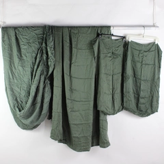 Lot Of 4 Linenwalas Solid Green Color Queen Sized Fitted, Flat, 2 Pillowcases