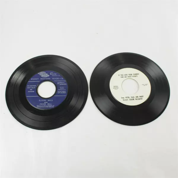 Lot of 2 45 RPM Peter, Paul & Mary -If You Love Your Country & Pecos Bill 