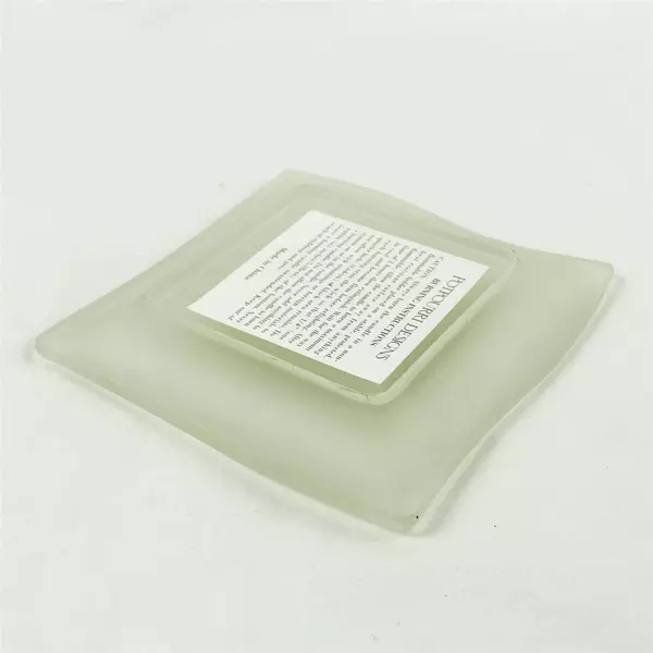 Potpourri Designs Frosted Glass Candle Burning Tray 8in Square