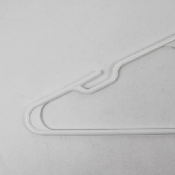 Set of 10 White Plastic Clothes Hangers Closet Storage