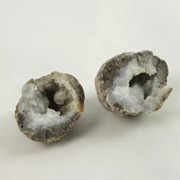 Lot of 2 Geodes with Rock w/Holes & Coral Piece Collectible Display
