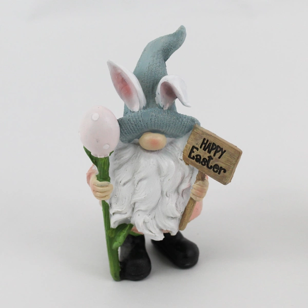 Set Of 3 Resin Easter Bunny Gnomes  5"
