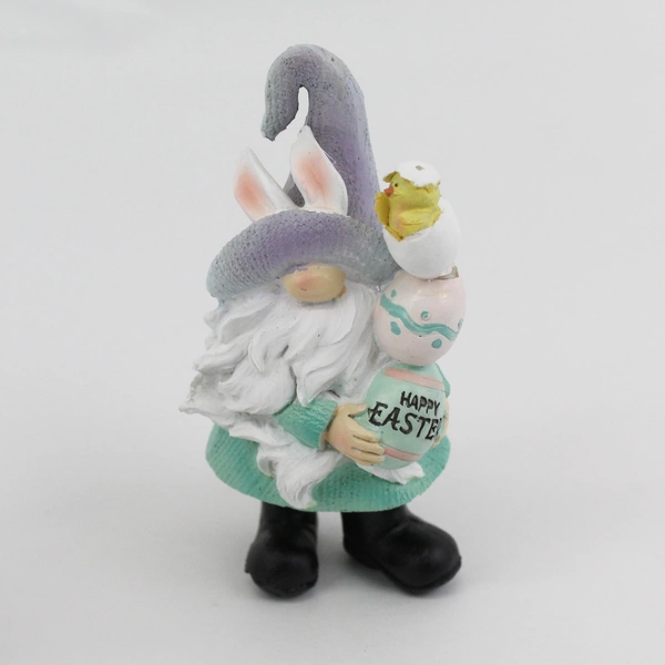 Set Of 3 Resin Easter Bunny Gnomes  5"