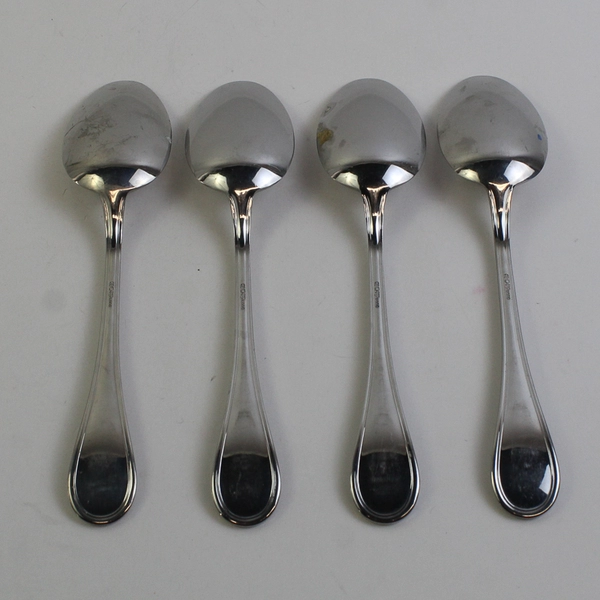 Lot Of 4 Guy Degrenne Verlaine (Stainless) Flatware Serving Spoons 8.25" Long