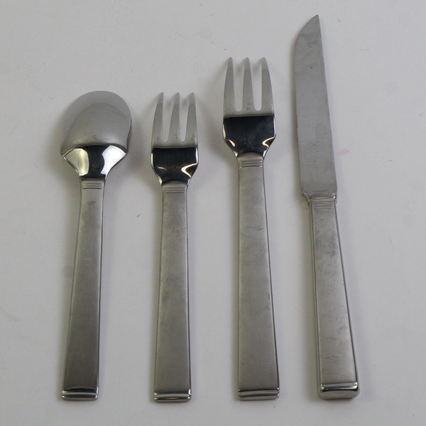 Lot Of 4 Guy Degrenne Squadro (Stainless) Flatware 2 Forks 1 Spoon 1 Knife