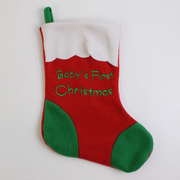 Double Nice Co. Christmas Stocking Baby's First Christmas 11.25" Tall