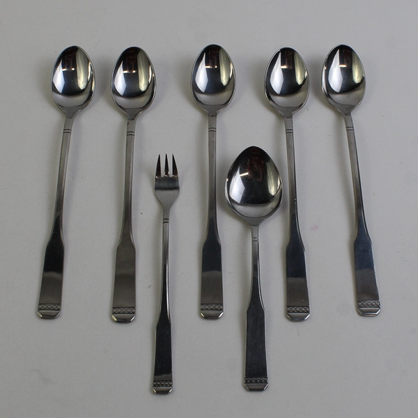 Lot Of 7 Oneida Silver Norwegian Wood Northland Stainless 6 Spoons 1 Fork