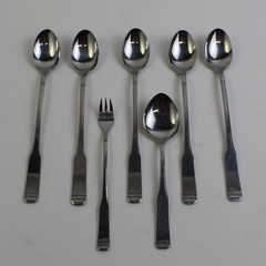 Lot Of 7 Oneida Silver Norwegian Wood Northland Stainless 6 Spoons 1 Fork