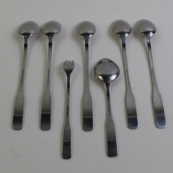 Lot Of 7 Oneida Silver Norwegian Wood Northland Stainless 6 Spoons 1 Fork