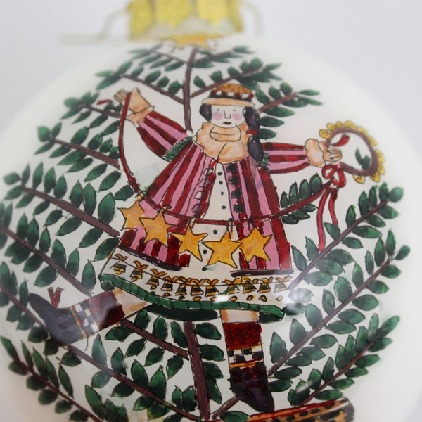 2000 Debbie Mumm 12 Days of Christmas Glass Ball Ornament Nine Ladies Dancing 